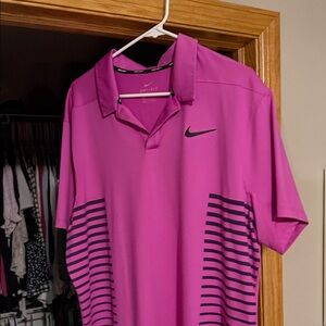 Nike Men's Vibrant Pink Polo Shirt